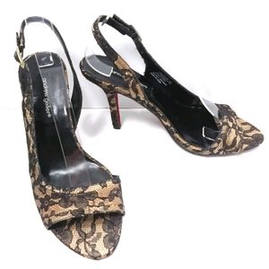 ANDREW GELLER Francis Black Lace Dance Sandals Like New